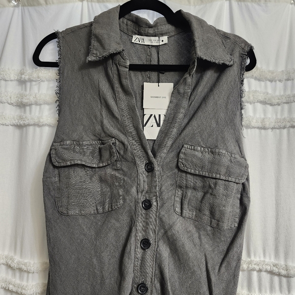 BNWT Linen Zara Gray Sleeveless Maxi Dress. **FIRM ON PRICE** - Picture 5 of 16